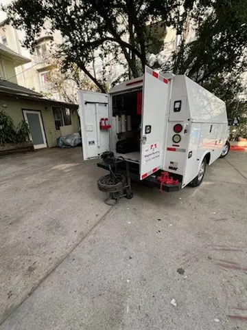 Magnet Plumbing service vehicle on-site for Sewer Line Repair in Skyway